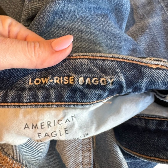 American Eagle - Low-Rise Baggy Y2K Blue Jeans Sz 10 S - Picture 7 of 7